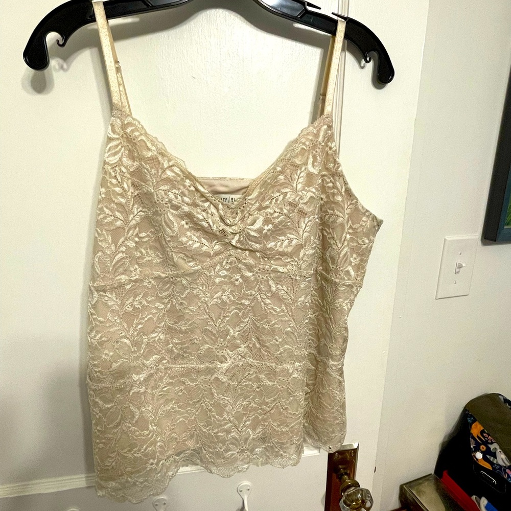 WHBM cream lace camisole